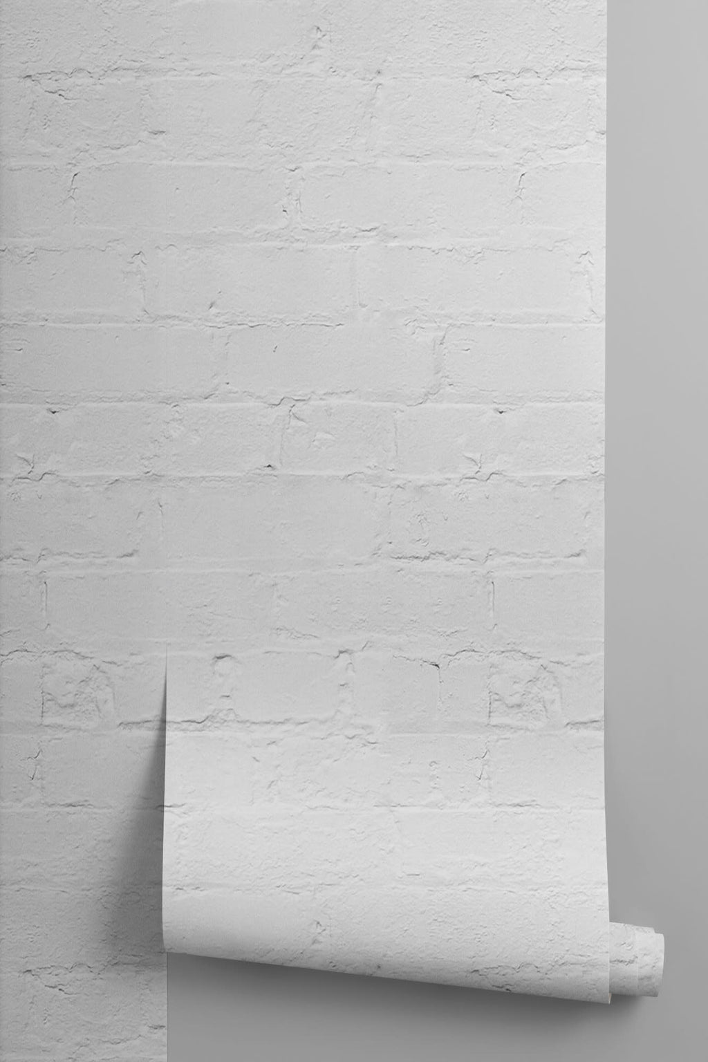 Roll of The Loft Brickwork wallpaper in chalk white, another angle