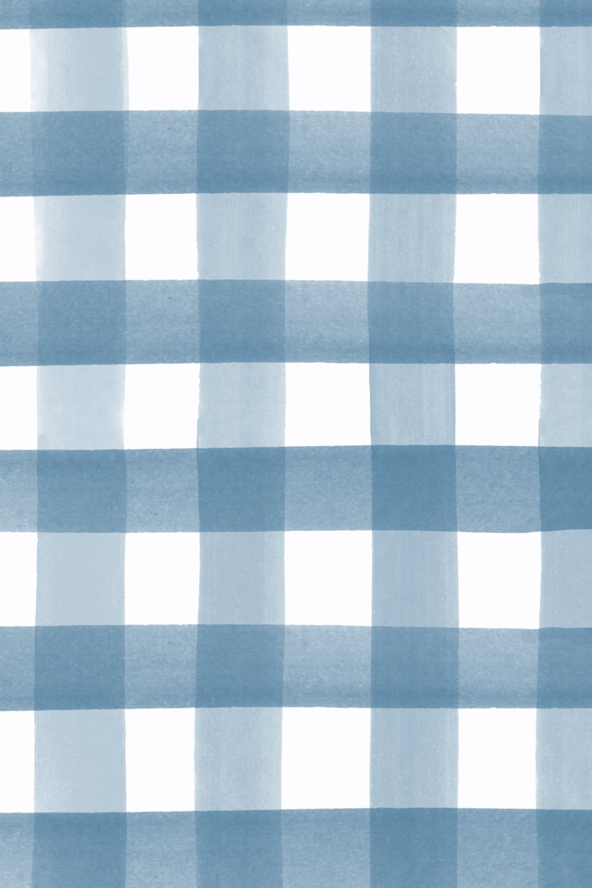 Close-up of The Meadow Gingham wallpaper in navy and chambray showing the painted gingham check in detail