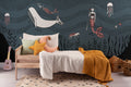 The Mermaid Grotto mural in deep ocean in a child's bedroom
