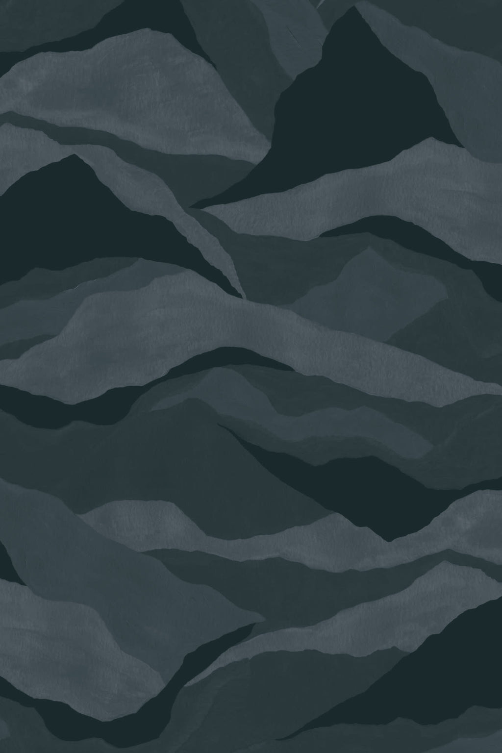 Close-up of The Northern Ridge wallpaper in deep navy showing the brushed mountain ridges in detail