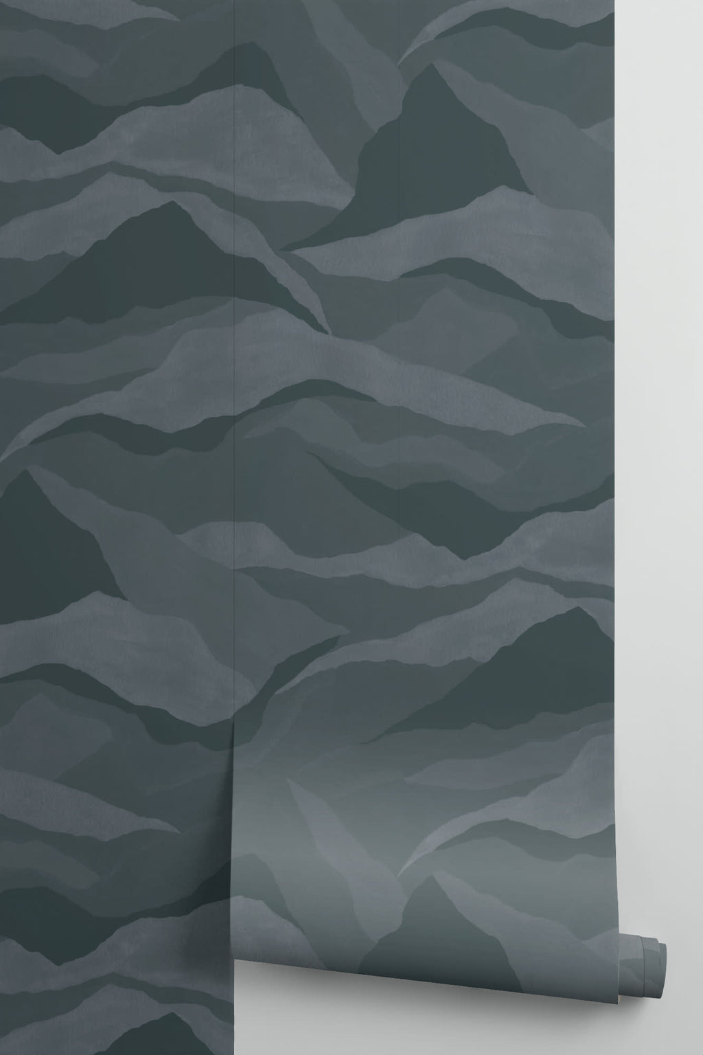 Roll of The Northern Ridge wallpaper in deep navy