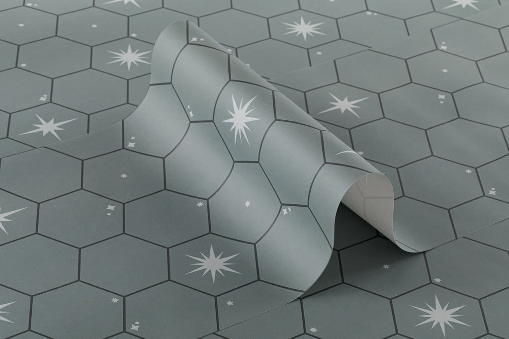 Roll of The Observatory Tile wallpaper in slate green