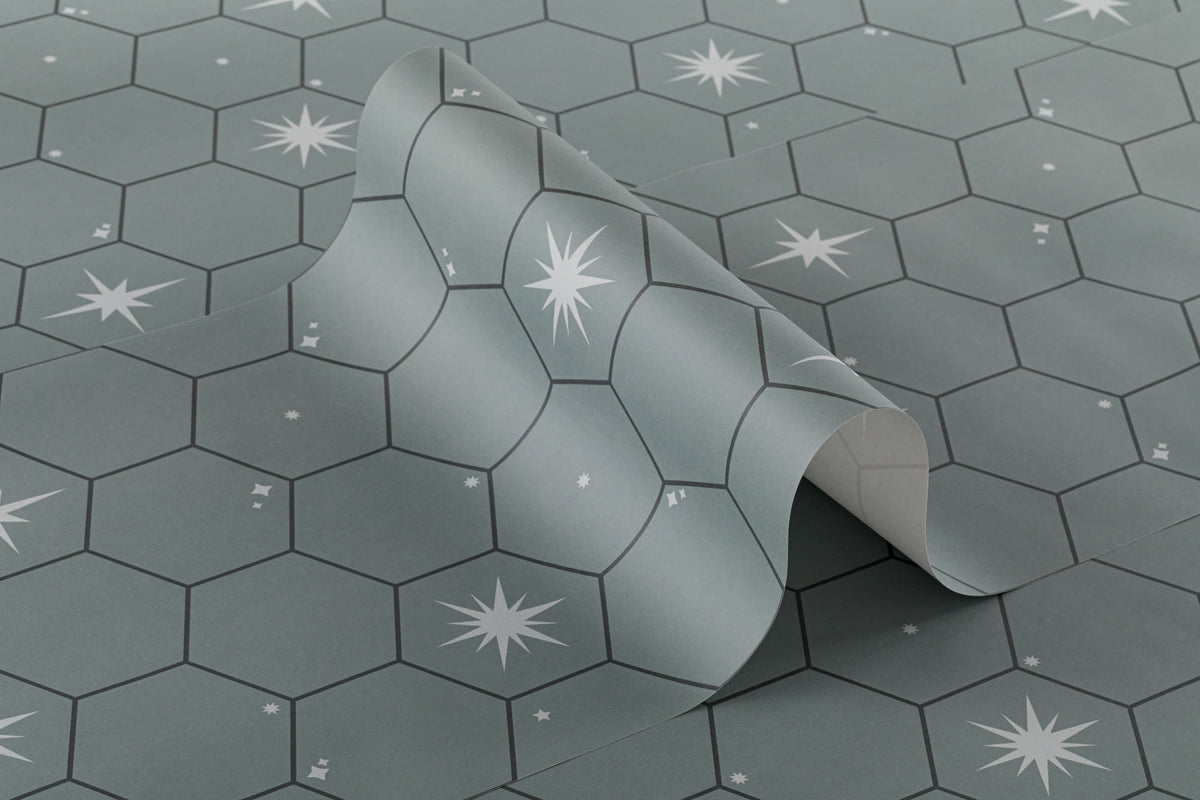 Roll of The Observatory Tile wallpaper in slate green