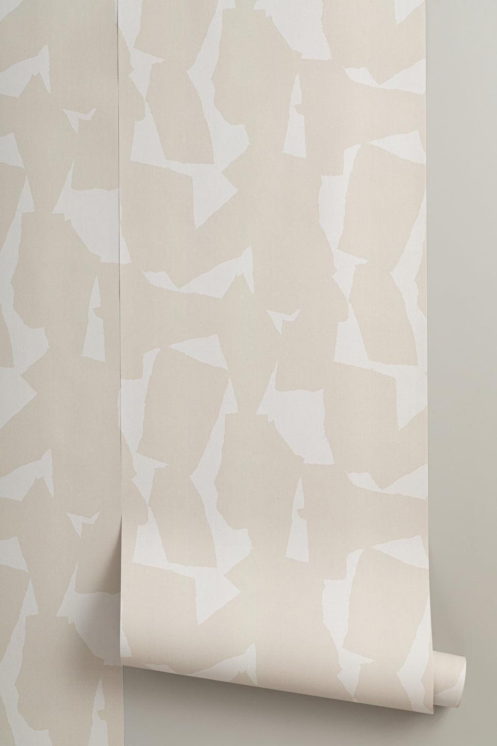 Roll of The Paper Mosaic wallpaper in oat beige, another angle