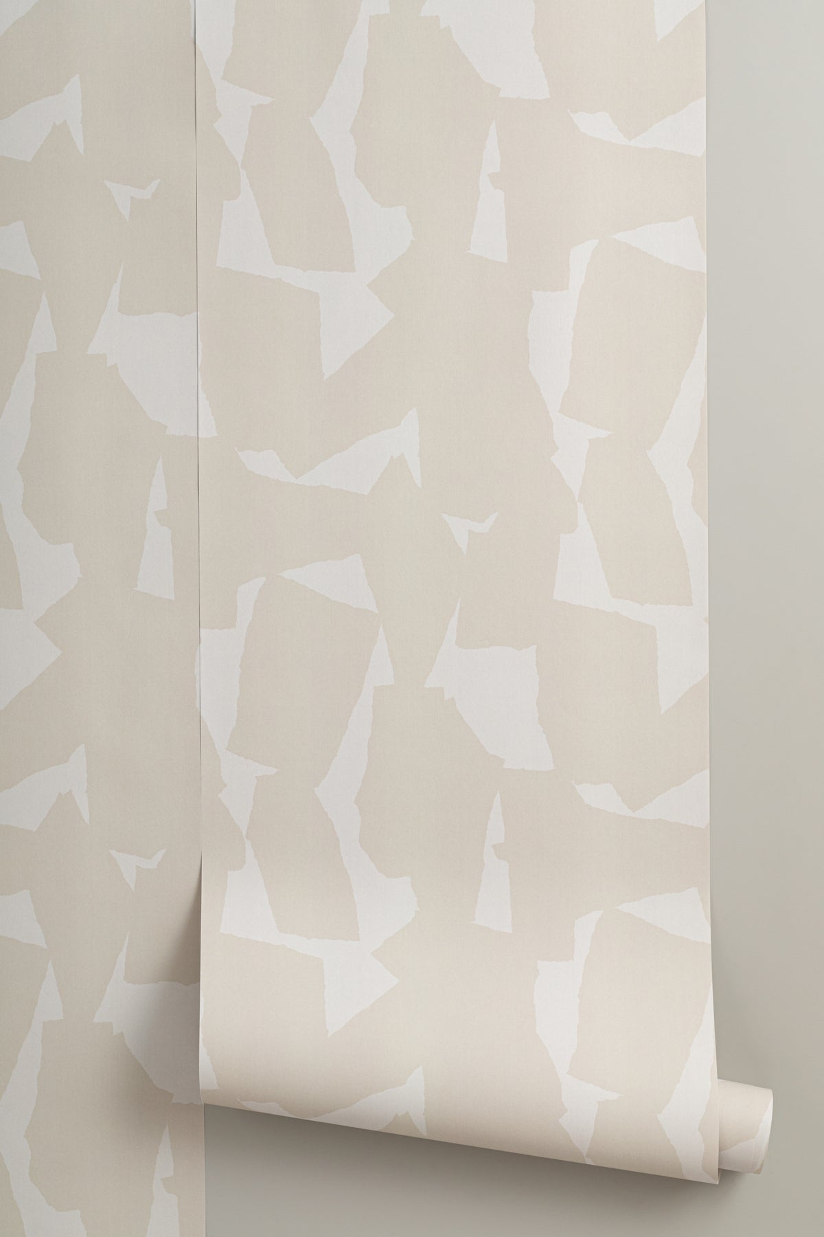 Roll of The Paper Mosaic wallpaper in oat beige, another angle