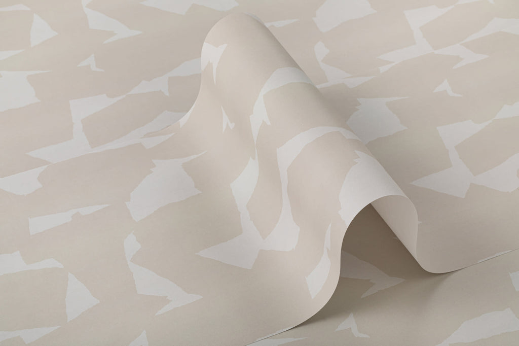 Roll of The Paper Mosaic wallpaper in oat beige