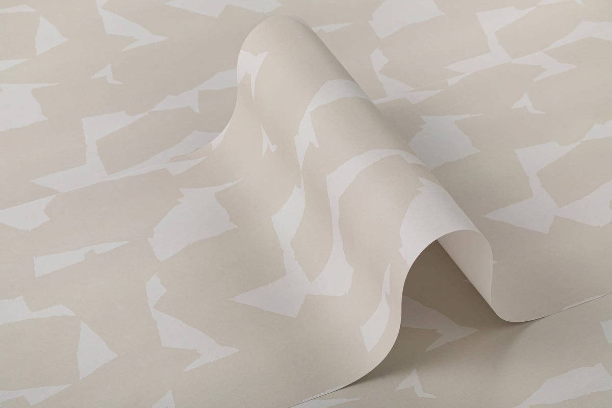 Roll of The Paper Mosaic wallpaper in oat beige
