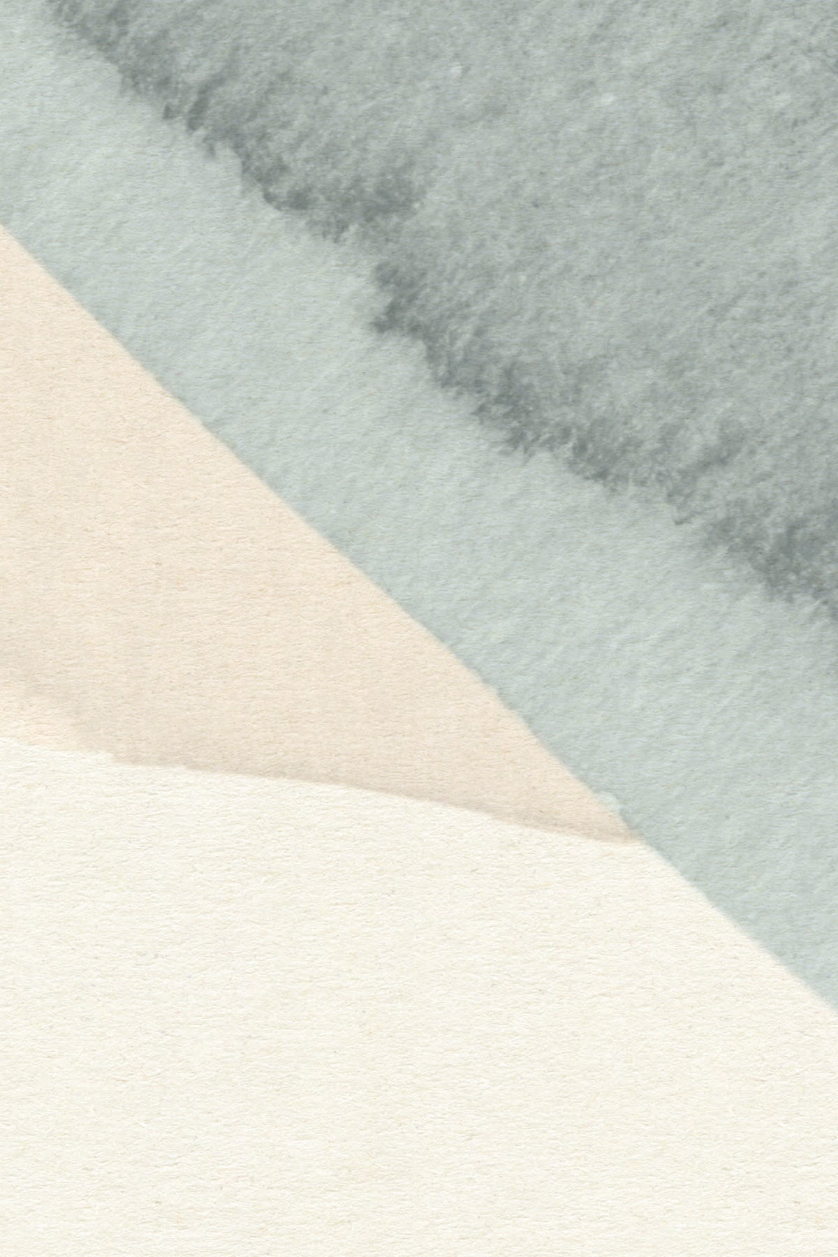 Close-up of The Pebble Wash mural in denim and sand showing the overlapping watercolour shapes in detail