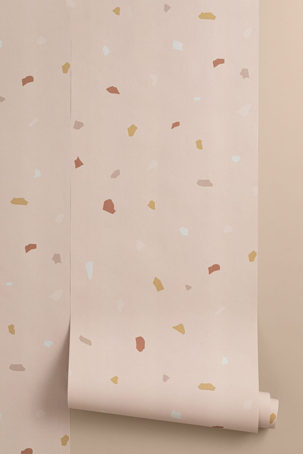 Roll of The Quarry Fleck wallpaper in rosy beige, another angle