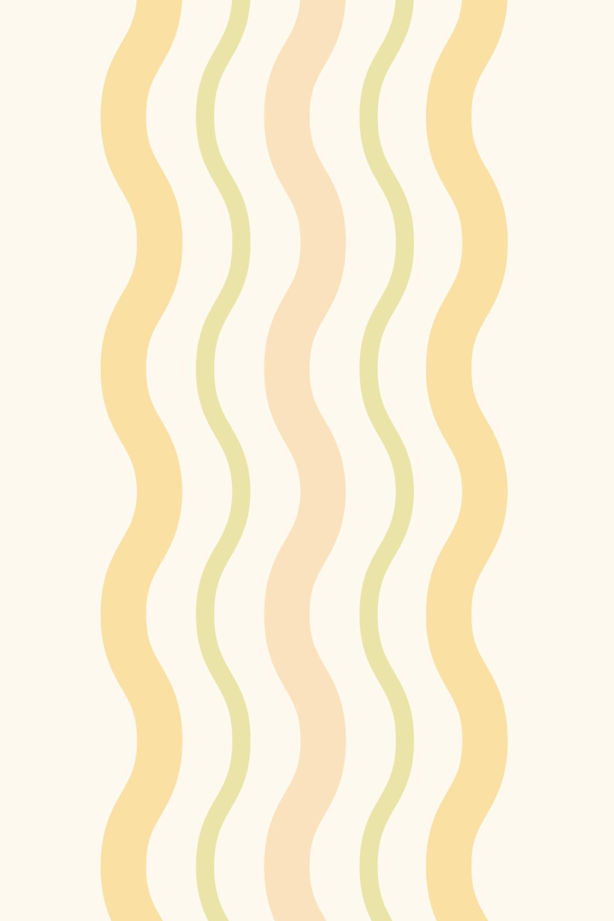 Close-up of The Ripple Trim wallpaper in buttercup yellow showing the rippling stripes in detail
