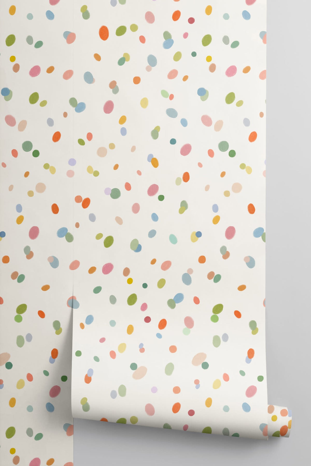 Roll of The Sherbet Confetti wallpaper in pastel multi, another angle