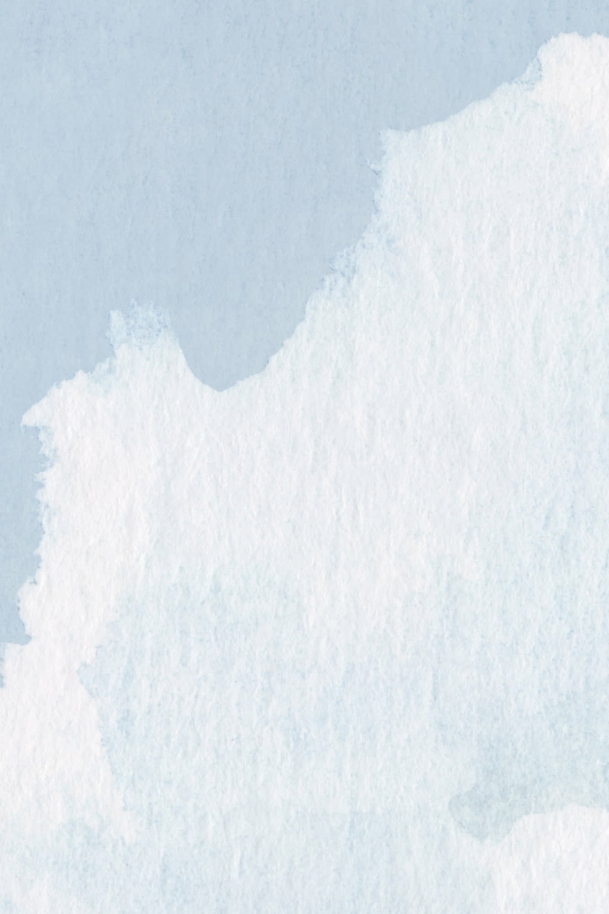Close-up of The Summer Cloudscape mural in pastel sky blue showing the billowing watercolour clouds in detail