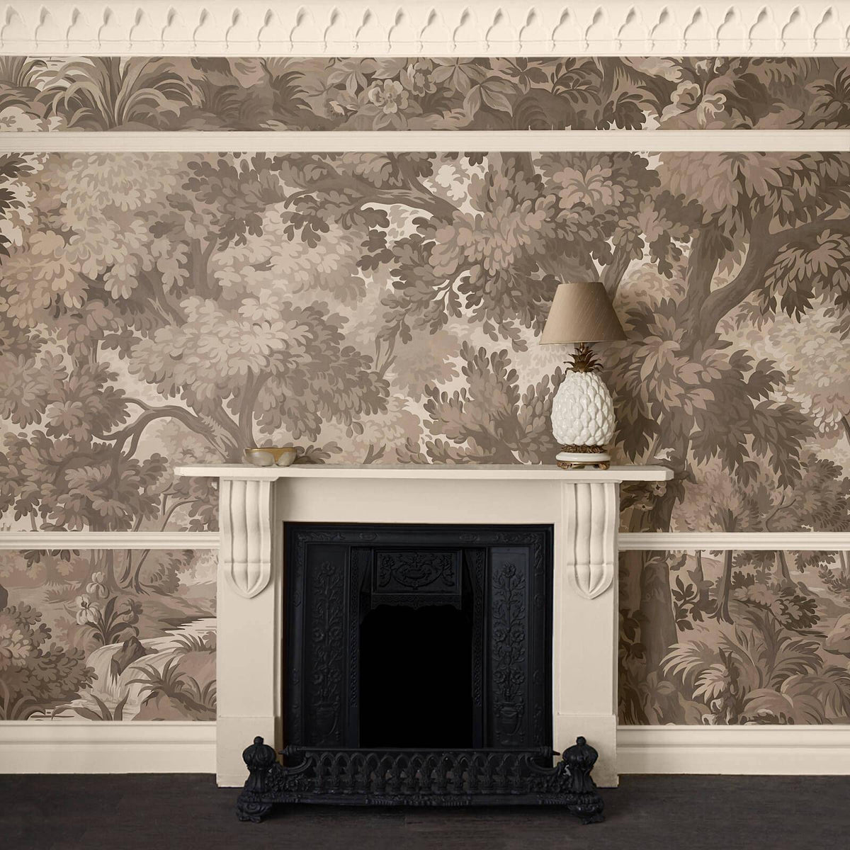 The Timber Canopy | Earthy Brown Luxe — hung-wall roomshot