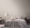 The Venetian Damask | Taupe & Shimmering Silver Luxe