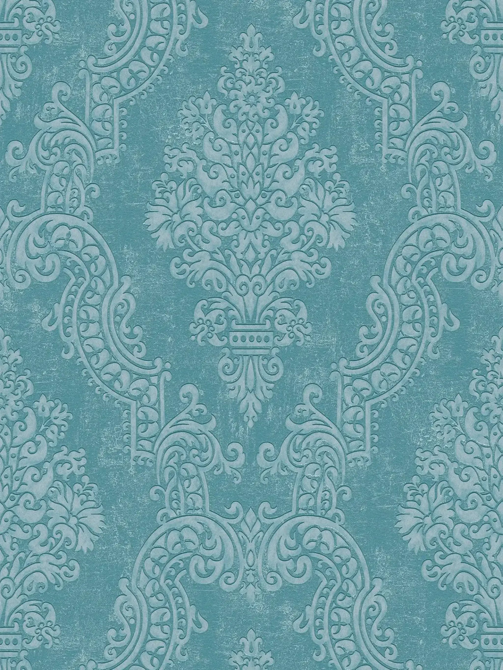 The Venetian Damask | Turquoise &amp; Shimmering Silver Luxe