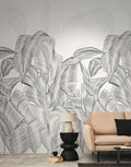 The Tropical Canopy | Monochrome Leaf & Luminous White Luxe
