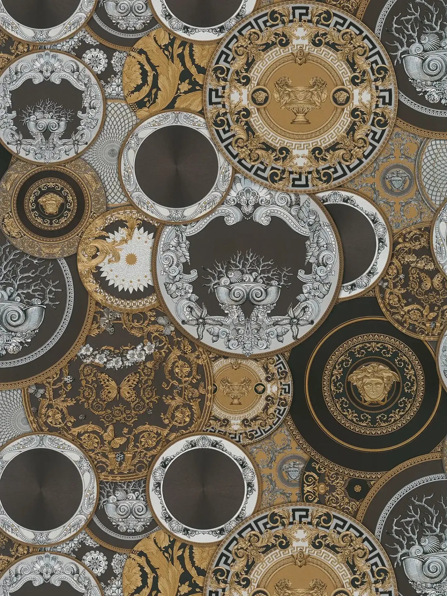 The Versace Medallion | Smoked Black & Metallic Gold Luxe