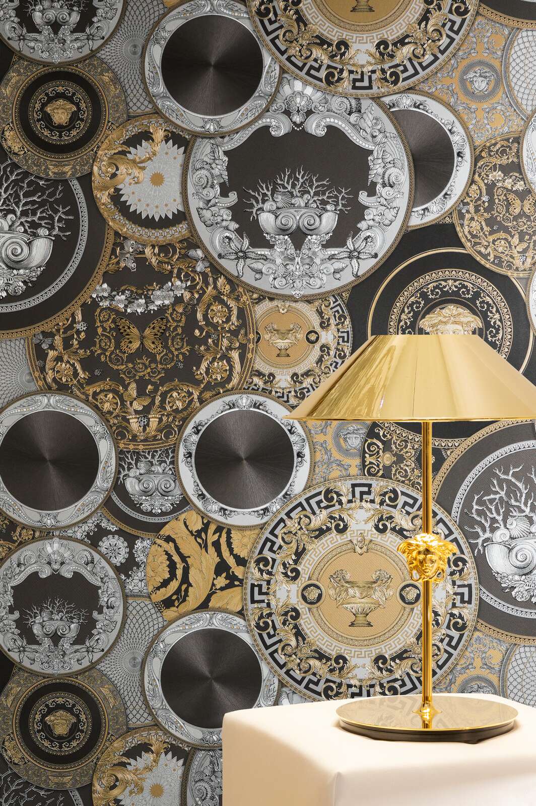 The Versace Medallion | Smoked Black & Metallic Gold Luxe